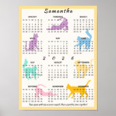 2026 Jaar Maandkalender Schattige Pastel Speelse K Poster (Voorkant)