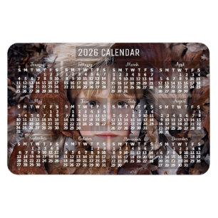 2026 Jaar Maandkalender Wit Voeg Foto Toe Magneet