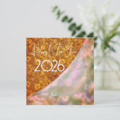 2026 Jaar onthuld - gouden bloemen (Staand voorkant)