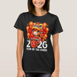 2026 Jaar Paard Chinees Nieuw Grafisch Kunstwerk T-shirt