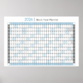 2026 Jaar Planner Horizontale Kalender Poster (Voorkant)
