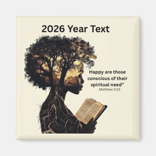 2026 Jaar Tekst Lezen Magneet (Voorkant)