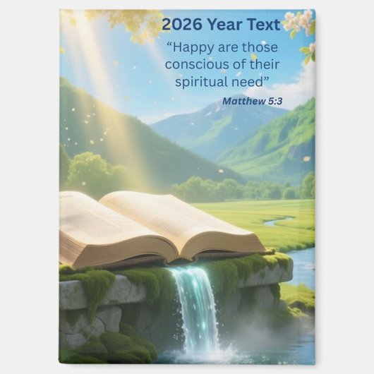 2026 Jaar Tekst Paradijs Magneet (Voorkant)