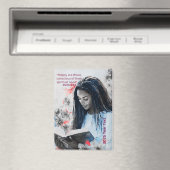 2026 Jaar Tekst Vrouw Lezend Magneet (Insitu (Vaatwasser))
