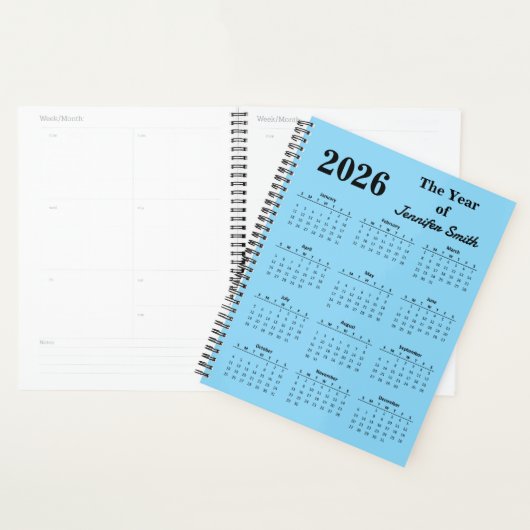 2026 Jaar van Aangepaste Naam Persoonlijke Planner (Display)
