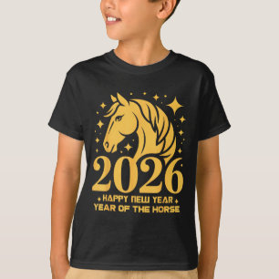 2026 Jaar Van Het Paard Bloemrijke Zodiac Kunst Ma T-shirt