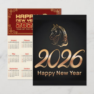 2026 Jaar van het Paard Chinese Wandkalender Feestdagenkaart