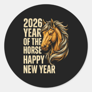 2026 Jaar Van Het Paard Gelukkig Chinees Nieuwjaar Ronde Sticker
