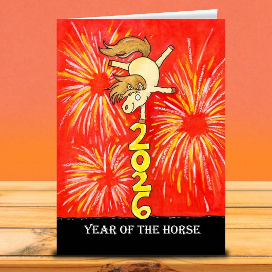 2026 Jaar van het Paard Groet Kaart