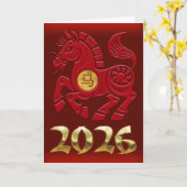 2026 Jaar Van Het Paard Kaart (Gele Bloem)