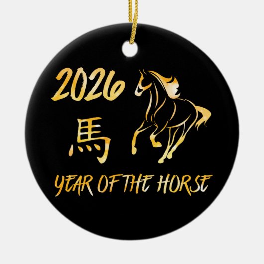 2026 Jaar Van Het Paard Keramisch Ornament (Voorkant)