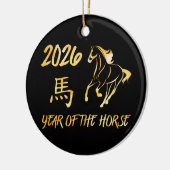2026 Jaar Van Het Paard Keramisch Ornament (Links)