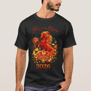 2026 Jaar van het Paard Maan Nieuwjaar 2026 Chinee T-shirt
