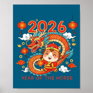 2026 Jaar Van Het Paard Maan Nieuwjaar Chinees Poster