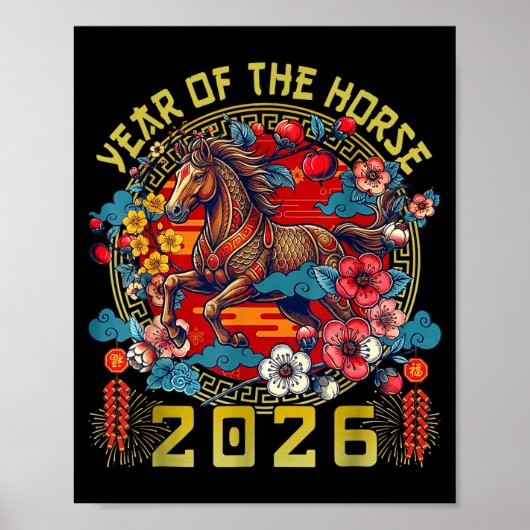 2026 Jaar Van Het Paard Poster (Voorkant)