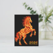 2026 Jaar van het Vuurpaard Briefkaart (Staand voorkant)