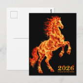 2026 Jaar van het Vuurpaard Briefkaart (Voorkant / Achterkant)