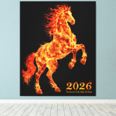 2026 Jaar van het Vuurpaard Canvas Afdruk (Insitu (Houten vloer))