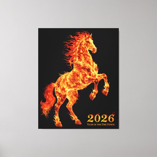 2026 Jaar van het Vuurpaard Canvas Afdruk (Voorkant)