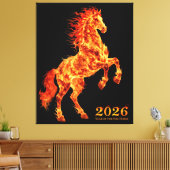 2026 Jaar van het Vuurpaard Canvas Afdruk (Insitu (Woonkamer))