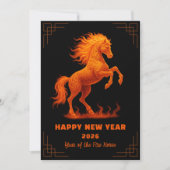 2026 Jaar van het vuurpaard Chinese dierenriem Feestdagenkaart (Voorkant)