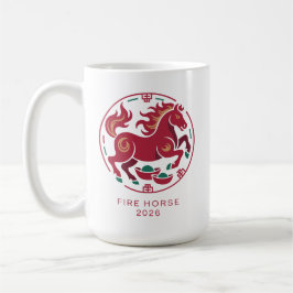 2026 Jaar van het Vuurpaard Chinese Zodiak Geluk Koffiemok
