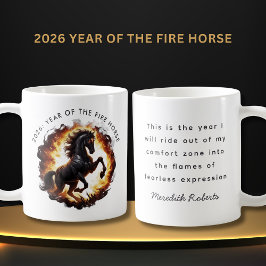 2026 Jaar van het Vuurpaard Motiverende Quote Koffiemok