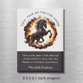 2026 Jaar van het Vuurpaard Motiverende Quote Magneet