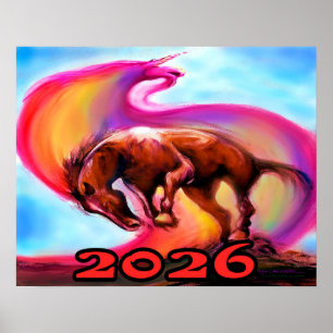 2026 Jaar van het Vuurpaard Poster