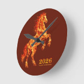 2026 Jaar van het Vuurpaard Ronde Klok (Hoek)