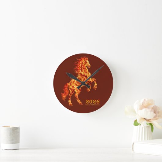 2026 Jaar van het Vuurpaard Ronde Klok (Huis)