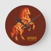 2026 Jaar van het Vuurpaard Ronde Klok (Voorkant)