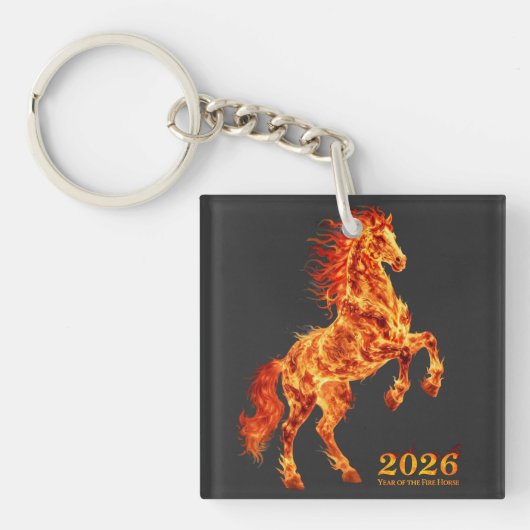 2026 Jaar van het Vuurpaard Sleutelhanger (voorkant)