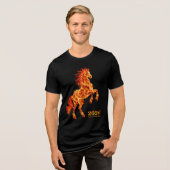 2026 Jaar van het Vuurpaard Tri-Blend Shirt (Voorkant volledig)