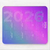 2026 Jaarkalender Gradiënt Achtergrond Verticaal Muismat (Voorkant)