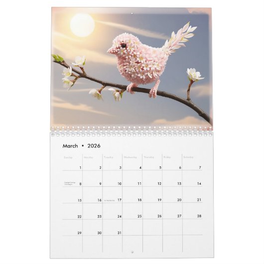 2026 jaarkalender met vogels Kalender (Mar 2026)