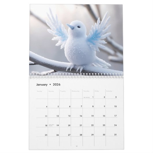 2026 jaarkalender met vogels Kalender (Jan 2026)