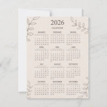 2026 Jaarlijkse Kalender Bloemenlijn Art Minimalis