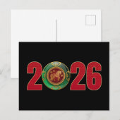 2026 Jade Chinees Nieuwjaar van het Paard Briefkaart (Voorkant / Achterkant)