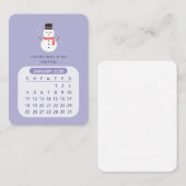 2026 januari Maandelijkse Kawaii Motivatie Kalende Notitiekaartje (Voorkant / Achterkant)