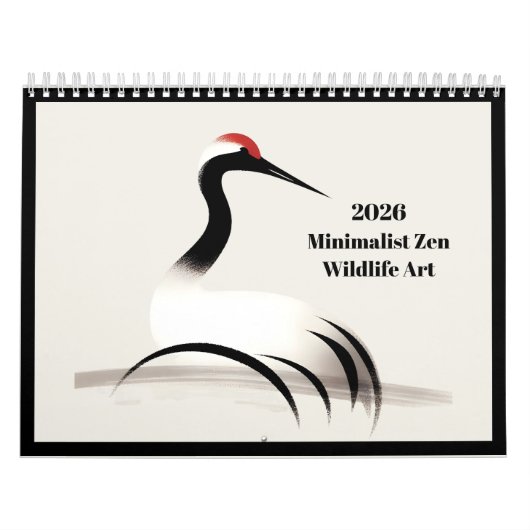 2026 Japanse Inktborstel Dier 12 maand Kalender (Hoes)