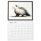 2026 Japanse Inktborstel Dier 12 maand Kalender (Feb 2027)