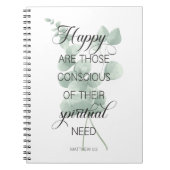 2026 JW Jaar Tekst Mattheüs 5:3 met Eucalyptus Notitieboek (Voorkant)