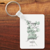 2026 JW Jaar Tekst Mattheüs 5:3 met Eucalyptus Sleutelhanger (Voorkant)