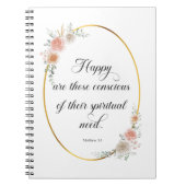 2026 JW Jaar Tekst Mattheüs 5:3 met Rozen Notitieboek (Voorkant)