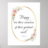 2026 JW Jaar Tekst Mattheüs 5:3 met Rozen Poster (Voorkant)