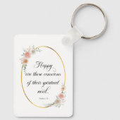 2026 JW Jaar Tekst Mattheüs 5:3 met Rozen Sleutelhanger (Achterkant)