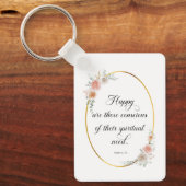 2026 JW Jaar Tekst Mattheüs 5:3 met Rozen Sleutelhanger (Voorkant)