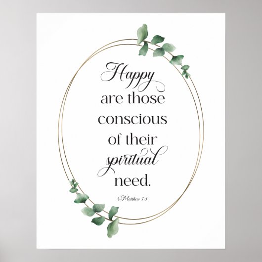 2026 JW Jaar Tekst Mattheüs 5:3 Poster (Voorkant)