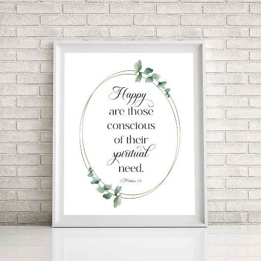 2026 JW Jaar Tekst Mattheüs 5:3 Poster